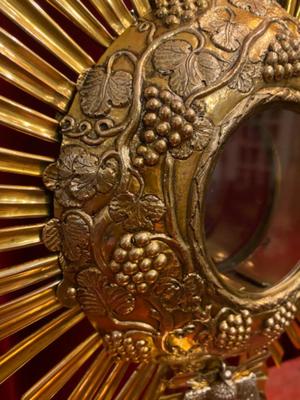 Monstrance en Brass / Bronze / Polished and Varnished, Belgium  19 th century
