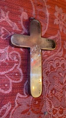 Multi Cross - Reliquary Relics : Relic Of The True Cross, St. Joseph, St. Maria, Ex Ossibus St. Sophia, St. Ant. Padua, St. Carolus Borr. Etc. en Brass / Glass, Belgium 19 th century ( Anno 1825 )