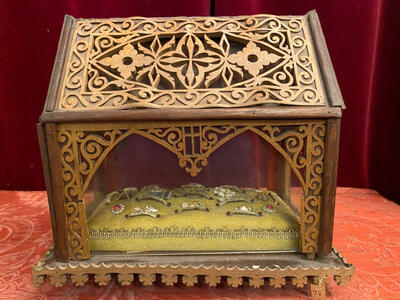 Multi Reliquary - Relics Ex Ossibus  en Wood / Glass / Originally Sealed, France 19 th century