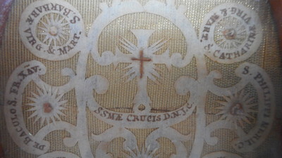 Multi - Reliquary Relics : Relic Of The True Cross & More  en Brass / Glass / Originally Sealed, Belgium 18th century ( Anno 1790 )