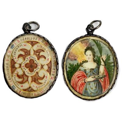 Multi Reliquary Relics : Saint Redemptae Virgin And Martyr.  Saint Victoriae Virgin And Marytr.  Saint Barbarae Virgin And Martyr. Etc.   en Silver / Glass , Italy  18 th century