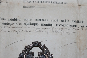 Multi Reliquary With Original Document Belgium 19th century