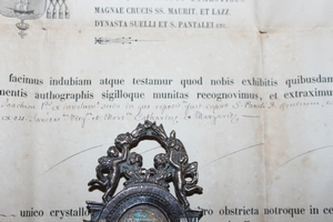 Multi Reliquary With Original Document Belgium 19th century