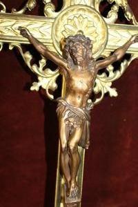 Altar - Cross style neo classical en Cross, solid Bronze Gilt, France 1870