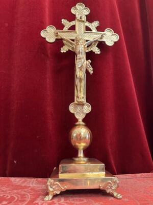 Altar - Cross style Neo Classicistic en Bronze / Polished and Varnished, Belgium  19 th century ( Anno 1885 )