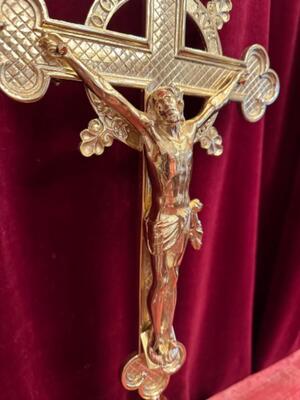 Altar - Cross style Neo Classicistic en Bronze / Polished and Varnished, Belgium  19 th century ( Anno 1885 )