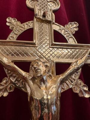 Altar - Cross style Neo Classicistic en Bronze / Polished and Varnished, Belgium  19 th century ( Anno 1885 )