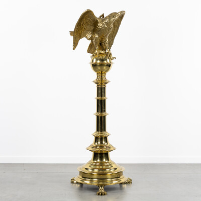 Eagle Lectern Inscription : 'To The Glory Of God. Presented By The Members Of St. Mary'S Men'S And Woman'S Bible Classes, Easter 1905.' style Neo Classicistic en Bronze, England 19 th century Donated : 1905