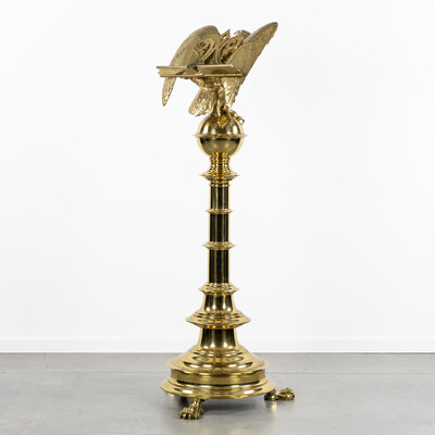 Eagle Lectern Inscription : 'To The Glory Of God. Presented By The Members Of St. Mary'S Men'S And Woman'S Bible Classes, Easter 1905.' style Neo Classicistic en Bronze, England 19 th century Donated : 1905