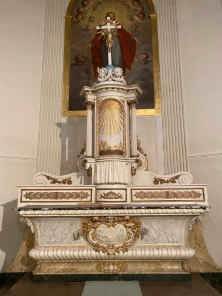 1 Neo Classicistic Exceptional Altar With Exposition Cylinder Tabernacle And Chalice Tabernacle