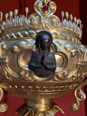 Sanctuary Lamp style NEO-CLASSICISTIC  en Full - Bronze / Gilt / Stones, France 19 th century