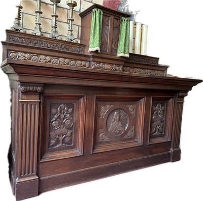 St. Therese Altar  style Neo Classicistic en Oak Wood, Belgium  19 th century ( Anno 1890 )