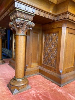 Altar style NEO-CLASSICISTIC-STYLE en Oak wood, Belgium 19 th century ( Anno 1875 )
