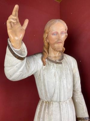Resurrection-Christ style NEO-CLASSICISTICAL en FULLY HAND-CARVED WOOD POLYCHROME, France 19th century