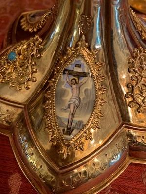 1 NEO-CLASSISISTIC Chalice With Original Case Paten And Spoon All Silver.