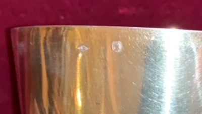 1 NEO-CLASSISISTIC Chalice With Original Case Paten And Spoon All Silver.