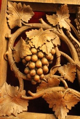 Relief St Aloysius style Neo Classisistic en hand-carved wood Oak, Belgium 19th century ( anno 1855 )
