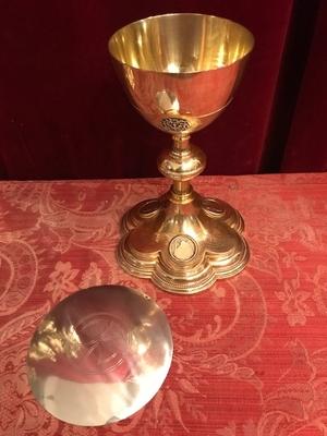 Chalice With Original Paten  All Silver style neo classisistical en full silver / Polished / Varnished, Belgium 19th century / 1900