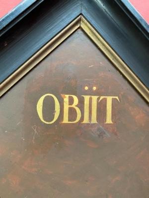 Obiit en Wood / Painted on Panel, Belgium 20 th century