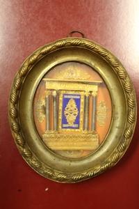 Oval  Reliquary / Relics  Of  8  Apostles / Frame Gilt. Italy  19th century ( 1810 )