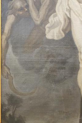 Painting en Painted on Linen / Oak Frame, Flemish 18 th century / Frame 19 th century
