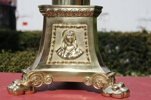 Pascal Candlestick en Brass / Bronze, Belgium 19th century