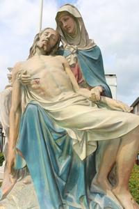 Pieta.  en plaster polychrome, Belgium 19th century