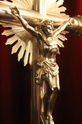 Processional - Cross en Brass Bronze Plated, Dutch 19th century ( 1880 )