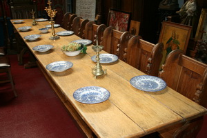 Refectory Table en Oak wood, Belgium 18 th century