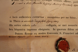 Relic Ex Praesepio S. Leonardi A Porti Mauritio Genua  Italy 18 th century