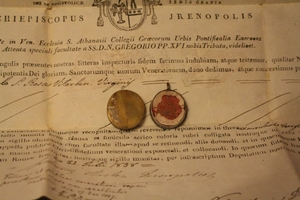 Relic Ex Velo St. Rosa Viterben V. With Document. Dutch 19th century (1867)