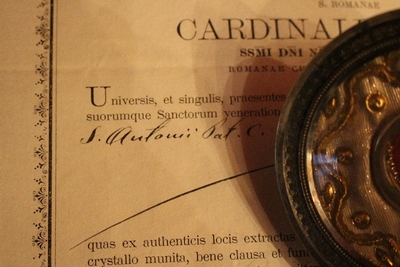 Relic St. Antonii With Document en full silver, Italy 19th century