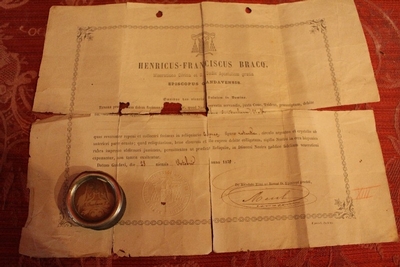 Relic St. Barbara With Original Document 19th century
