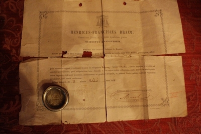 Relic St. Barbara With Original Document 19th century