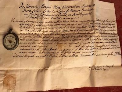 Relic St. Jacobi S Blood With Original Document Italy 1803