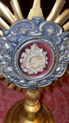 Relicuary - Relic Ex Ossibus St. Aloysius  en Brass / Glass , Italy 18th century