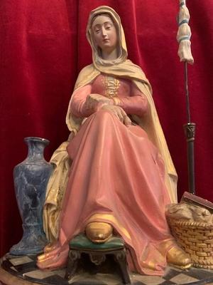 Religious Statue en Plaster polychrome, Paris France 19th century