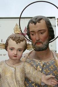 Religious Statue en wood polychrome, France 19th century
