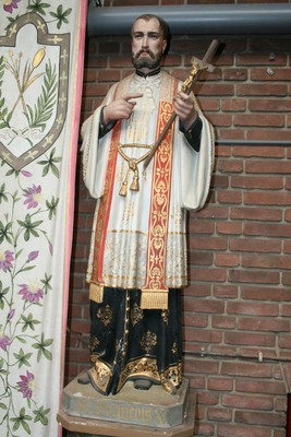 Religious Statue en PLASTER POLYCHROME, Belgium 19th century