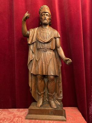 Religious Statue en hand-carved wood Oak, France 19th century ( anno 1875 )