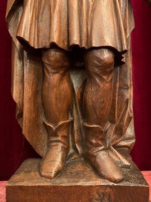 Religious Statue en hand-carved wood Oak, France 19th century ( anno 1875 )