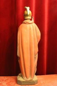 Religious Statue en plaster polychrome, Belgium 19th century