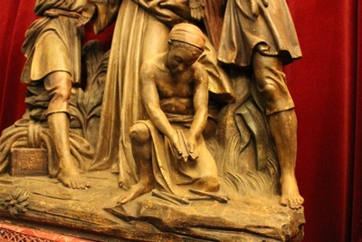 Religious Statue en Terra-Cotta, Belgium 19th century ( anno 1875 )