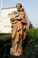 Religious Statue St. Joseph en Terra-Cotta, France 19th century