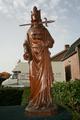 Religious Statue St. Lucia en wood oak, Belgium 19th century