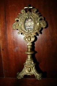 Reliquary en brass, France 19th century