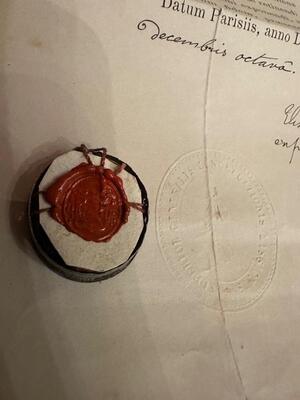 1  Reliquary - First Class Relic Ex Carne St. Vincentius A Paulo With Document