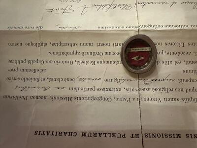 1  Reliquary - First Class Relic Ex Carne St. Vincentius A Paulo With Document