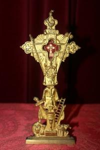 Reliquary Of The True Cross  en bronze, France 19th century