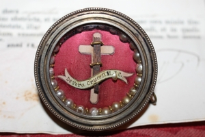 Reliquary Of The True Cross Originally Sealed With Document Rome Italy  19th century (1852)